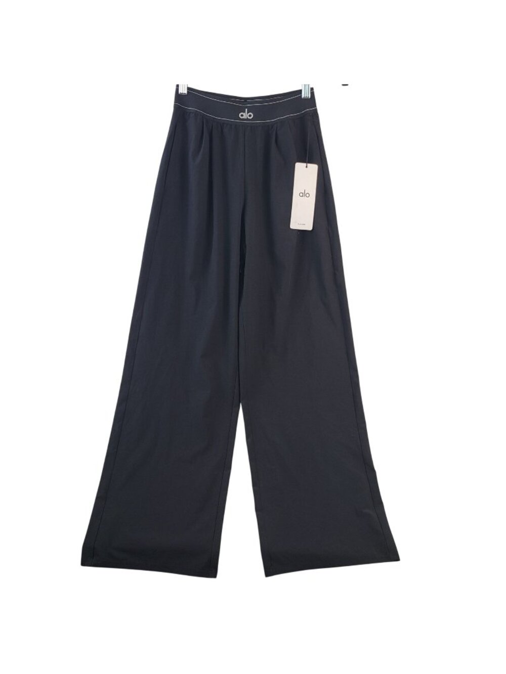 NEW Alo Yoga Suit Up Trouser Regular Fit Black XS Wide-Leg Pants With Tags